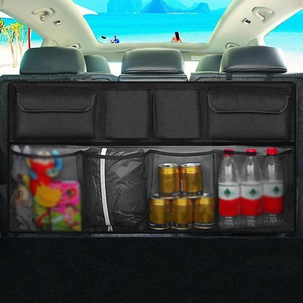 

car organizer oxford fabric universal auto trunk rear tidying seat interior storage stowing net mesh back pocket bag st u6r7