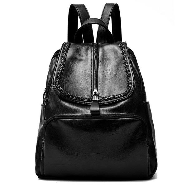 

backpack ladies shoulder bag european and american fashion pu soft leather travel