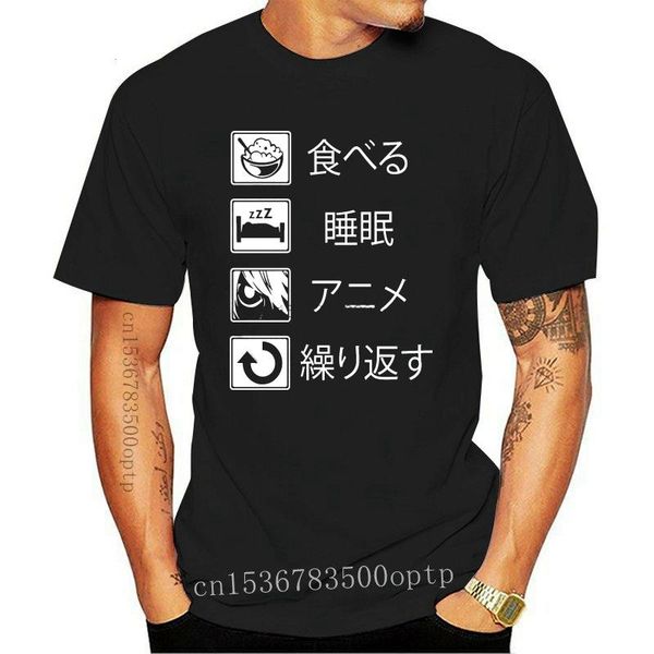 

men's t-shirts design funny t shirts eat sleep anime repeat binge shirt 2021 fashion tshirt men t-shirt, White;black