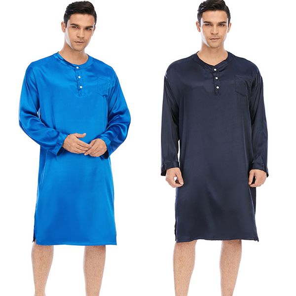 

sleepwear fashion pajamas 2021 men's skirt spring autumn night long sleeve home wear, Black;brown