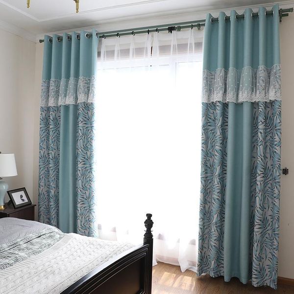 

curtain & drapes modern light luxury pastoral style blue shading exquisite refreshing high-end all- curtains for living room bedroom