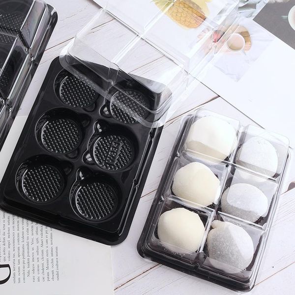 

50pcs plastic suction moon cake tray box holder egg-yolk puff cupcake muffin container party favor diy baking packaging gift wrap