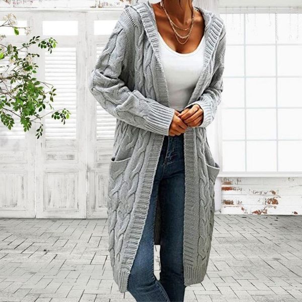 

women's knits & tees women long knitted cardigan sweater sleeve loose knitting fashion female pull femme, White