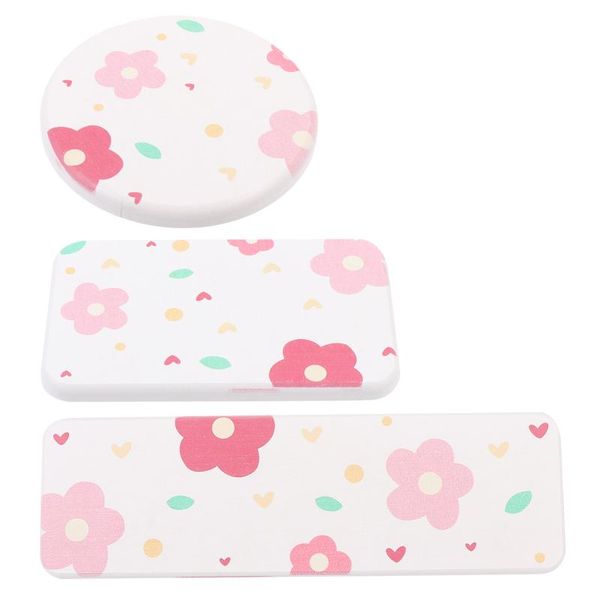 

bath mats 3 pcs absorbent table kitchen bathroom non-slip lightweight holders (assorted color)