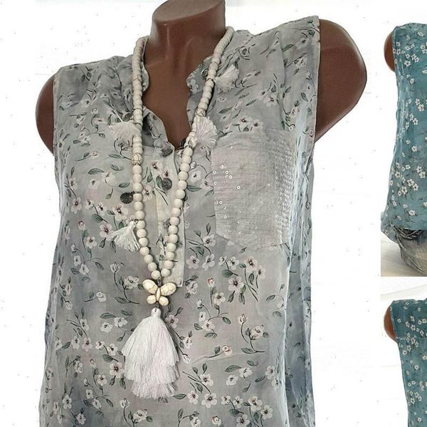 

summer boho vintage bohemian womens shirt sleeveless clothes dropshipping, White