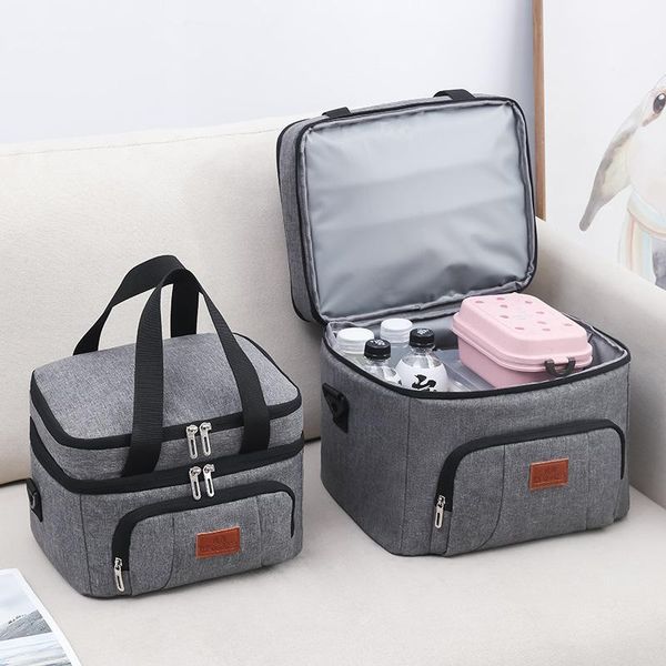 

duffel bags double-layer large-capacity picnic bag cold storage one-shoulder handbag outdoor ice