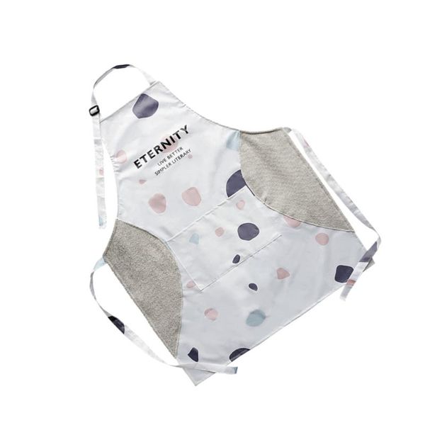 

aprons kitchen cooking apron wiping hands waterproof oilproof creative (grey)