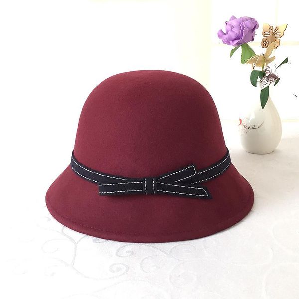 

stingy brim hats fedoras woolen hat female fashion wool dome cap bowler fisherman lady basin cloche floppy caps b-8793, Blue;gray