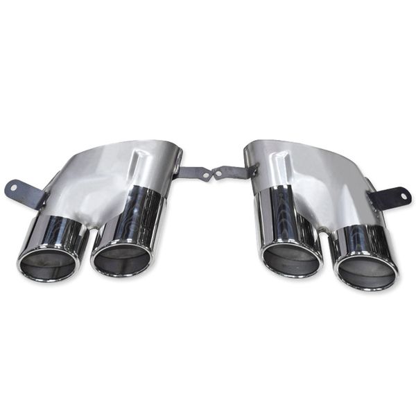 2 pezzi argento marmitta tubo terminale per Audi A6 A7 aggiornamento S6 S7 2016-2018 punte di scarico per auto in acciaio inossidabile