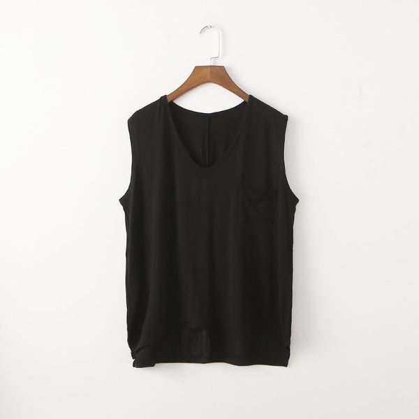 

camisoles & tanks wholesale summer korean version of the modal v-neck vest women's short large size loose and thin sling irregular bott, Black;white