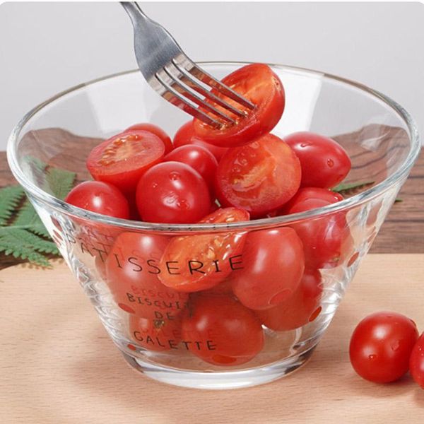 

800ml french transparent glass single noodle bowl home salad plate nordic ins lovely soup fruit bowls