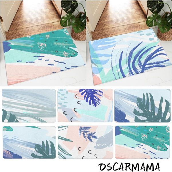 

carpets tropical palmier flower pink teal plant front door bedside mat area rug living room bedroom balcony floor carpet home decoration
