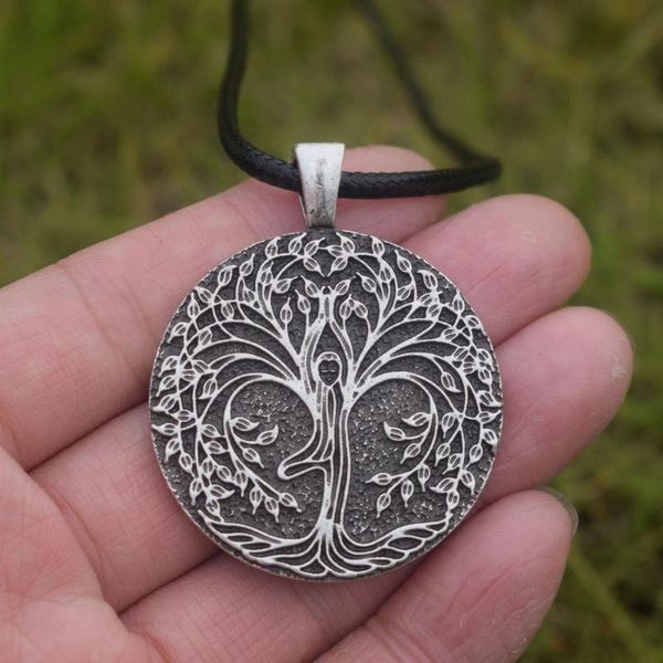 

sanlan 12pcs yoga tree of life necklace chains, Silver