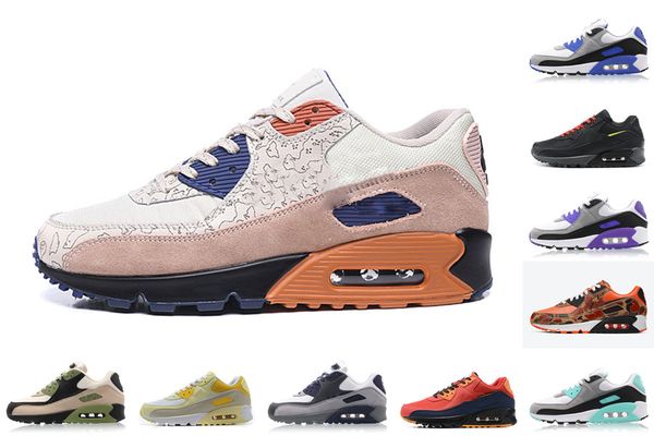 

90 running shoes 90s men women chaussures camo unc usa volt supernova triple white black mens trainers outdoor sports sneakers size 40-46