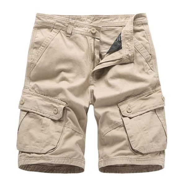 

fashion mens casual cotton cargo shorts solid beach short pants for summer 2021 men bermuda masculina men's, White;black