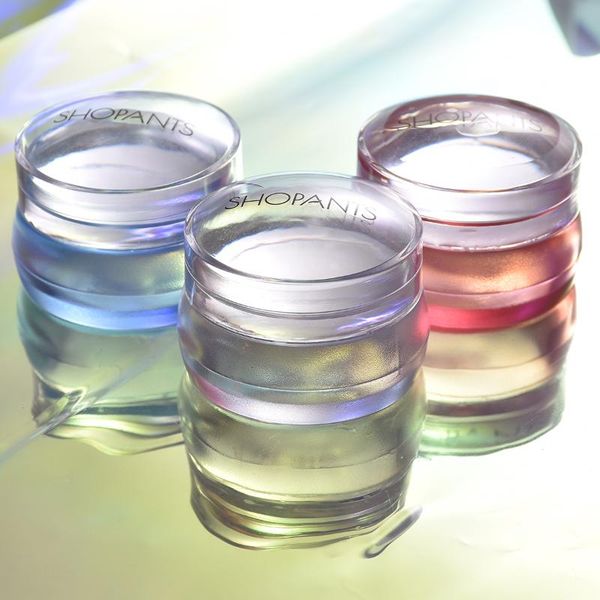 

nail art kits 1 pcs chess jelly stamper silicone clear blue pink with scraper stamping