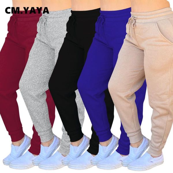 

cm. autumn winter sportwear women's pants high waist activewear solid trousers jogger sweatpants & capris, Black;white