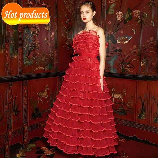 

two piece dress you fancy red dress long in layers dressed cascade frilly design sleeveless sleeves celebrity charter party p78v, White