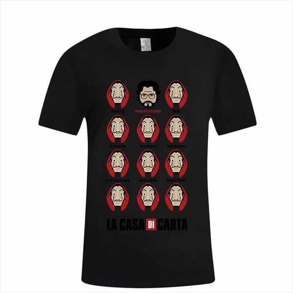 

hillbilly la casa de papel mens and women heist tees tv series shirt summer funny unise short sleeve, White;black