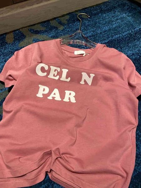 

home rose pink flocking short sleeve white early spring tide