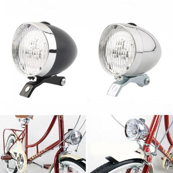 

modes retro bicycle bike 3 led front light headlight vintage lamp lights