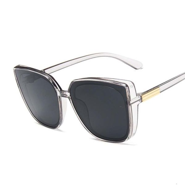 

luxury designer sunglasses brand designer cat eye women vintage black mirror sun glasses for fashion big frame cool female oculos 0622, White;black