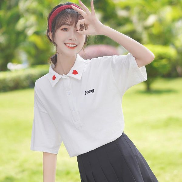 

women's t-shirt khaki summer letter in white ins love shirt loose all-match short sleeve