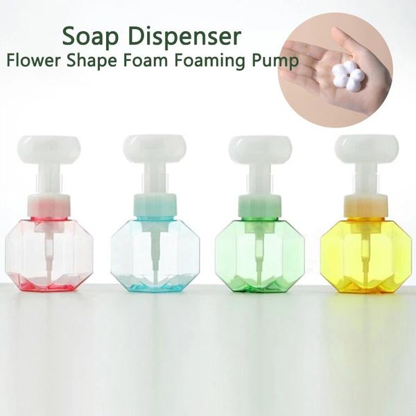 

liquid soap dispenser 300ml flower pump head shampoo cosmetic empty bottle shape foam foaming