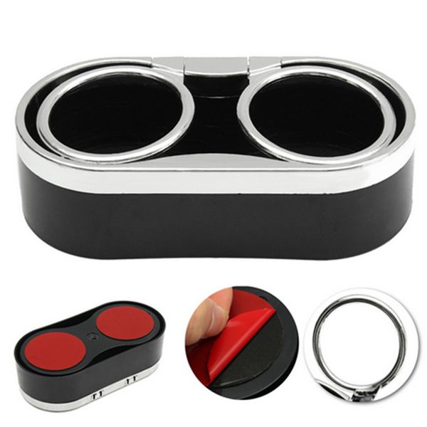 

universal 1p car interior console dual cup holder drink bottle mount w/rings