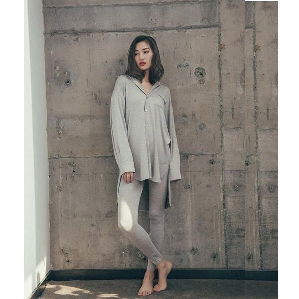 

women's sleepwear pajamas set women modal autumn sling trousers three-piece suit home service wind loose shirt nightdress nightwear, Black;red
