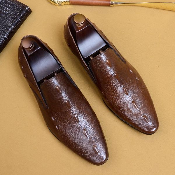 

dress shoes great2021 casual genuine leather formal first layer cowhide fashion british business men's pointed, Black