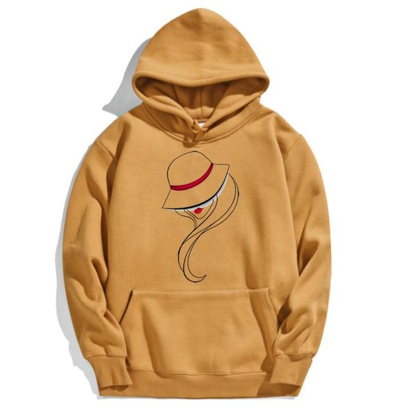 

elegant lady stick figure print hoodie womens plus size winter women sweatshirt and vintage aesthetic hoodies for girls women's & sweat, Black