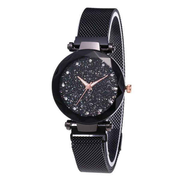

wristwatches fashion women watch alloy case no waterproof star sky ladies magnet stone milan mesh belt watches quartz, Slivery;brown