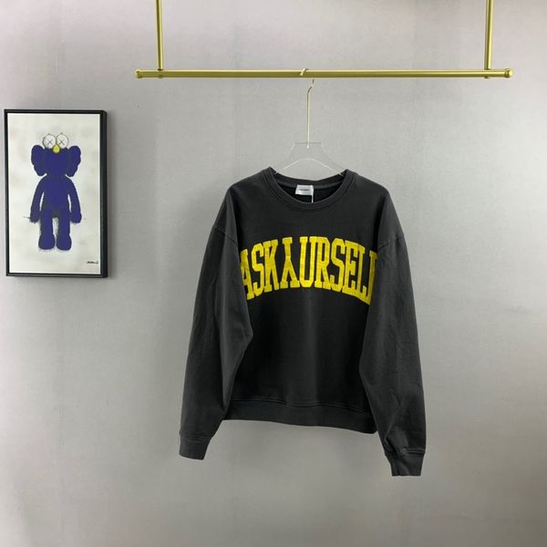 

men's hoodies & sweatshirts high street ask moletom men loose switzerland round with type yellow sweatpants american retro glb2, Black