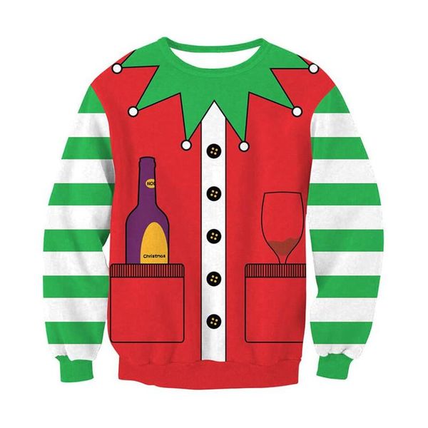 

men's sweaters men women ugly christmas pullover long sleeve crew neck funny holiday party sweatshirt couple jumper, White;black