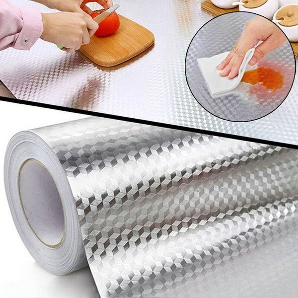 

wall stickers waterproof oil proof aluminum foil self adhesive kitchen sticker