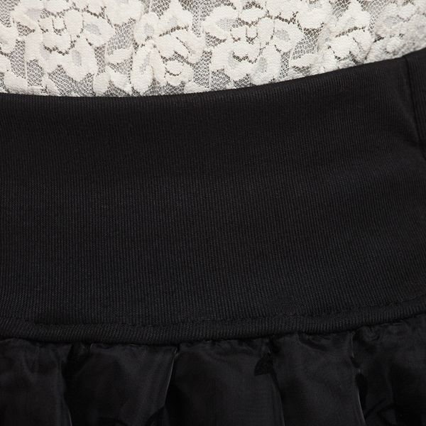 

zuolunouba summer skirt preppy style flower bow mini tutu skirt elasticity lace skirts shorts woman high waist large size, Black