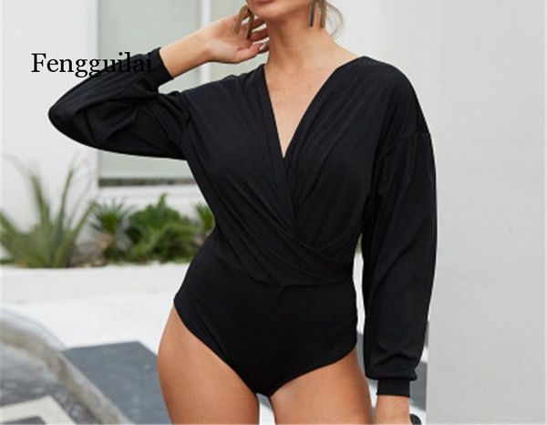 

women's jumpsuits & rompers v-neck puff sleeve jumpsuit pants for fitness sports fall 2021 elegant woman one, Black;white