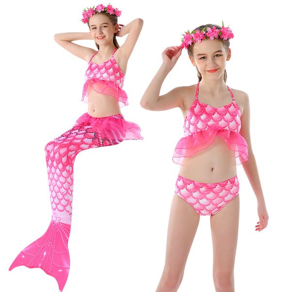 

2020 new children's tail mermaid swimsuit bikini, White;black