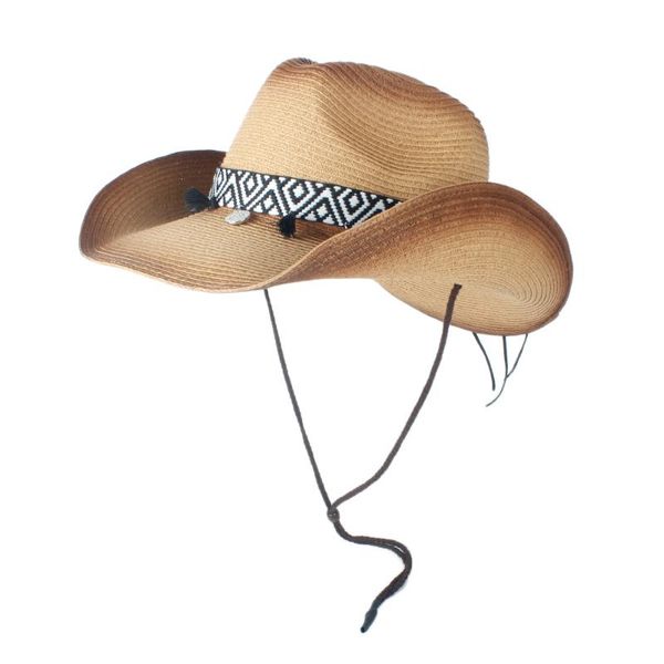 

stingy brim hats women men straw western cowboy with roll up lady gentleman summer beach cowgirl sombrero hombre sun cap, Blue;gray
