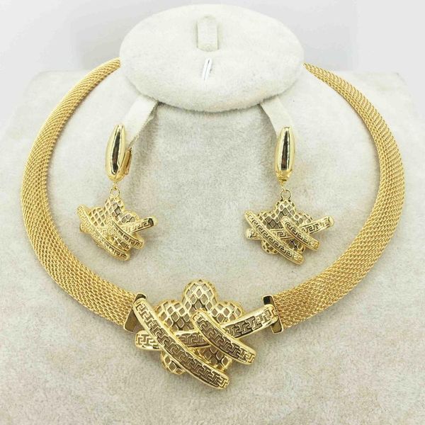 

earrings & necklace dubai gold collection fashion nigeria wedding african pearl jewelry italian women's set, Silver