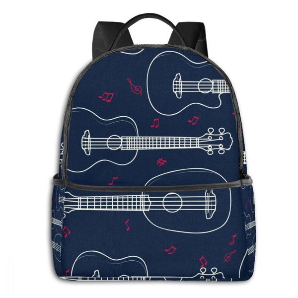 

backpack women fashion shoulder bag hawaiian ukulele outline school for teenage girl boy children backpacks travel