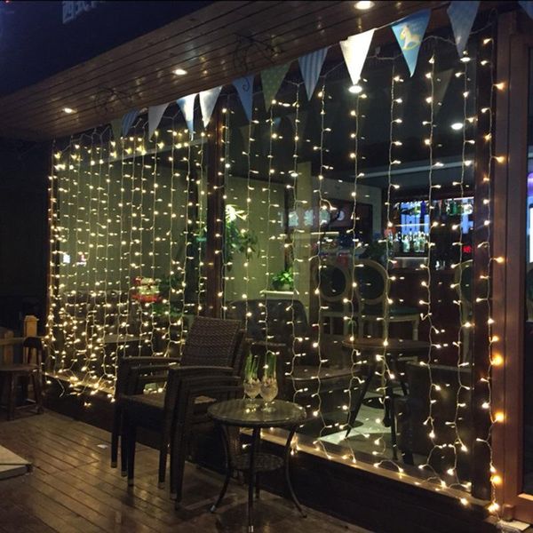 

strings led curtain fairy string light romantic 3m*3m 300 lamp with eu plug 8 modes for wedding home garden party decor night lighting