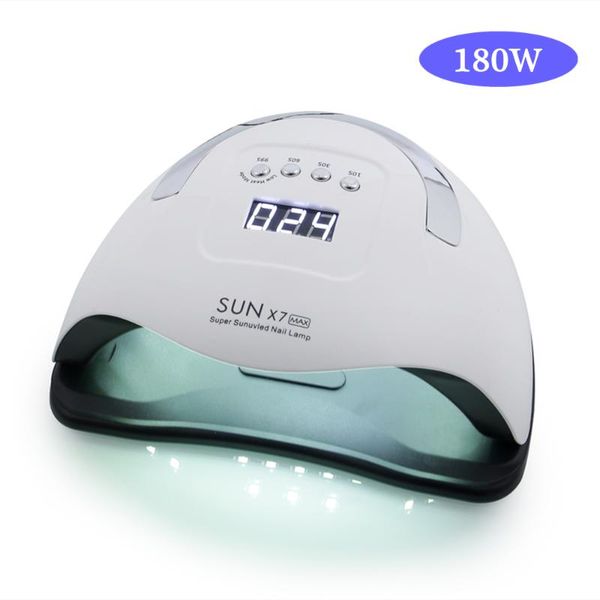 

nail dryers 180w drying lamp sun x7 max uv led for nails curing gel varnish with sensor lcd display
