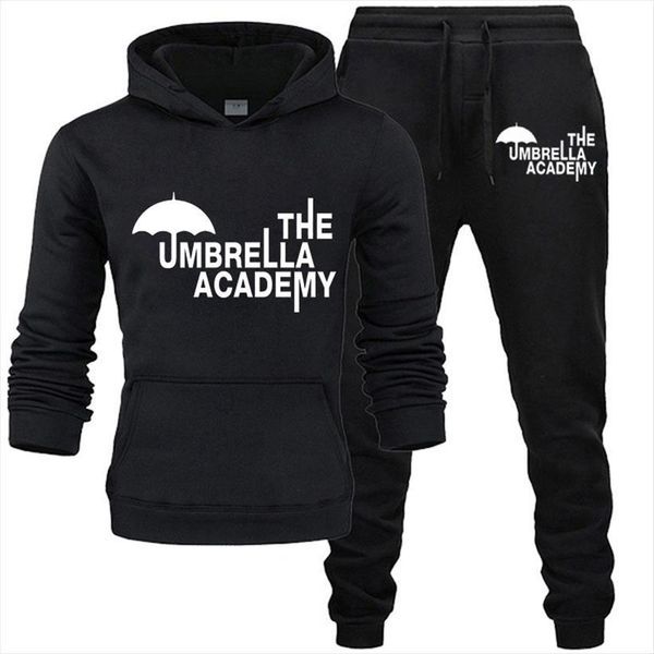 

the umbrella academy sets mens tracksuits hoodies two piece set long sleeve jogger pants hip hop streetwear, Gray