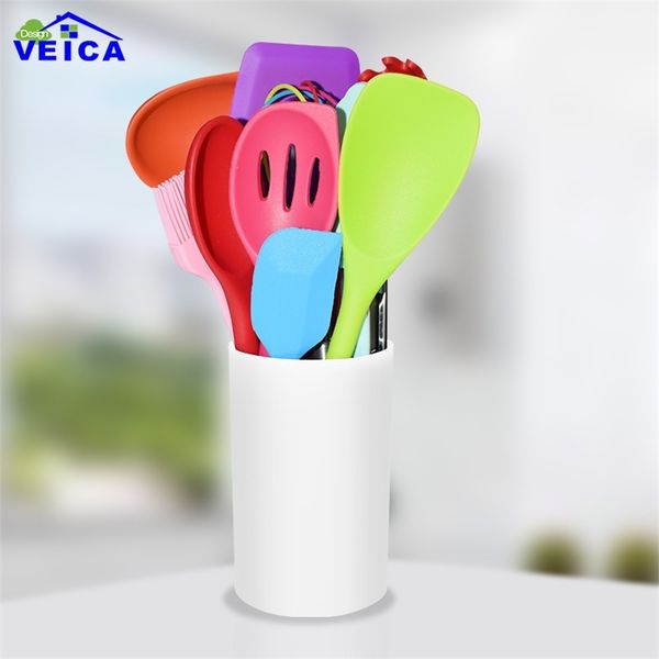 

color stick silicone non pot cooking shovel spoon 1 set of kitchenware