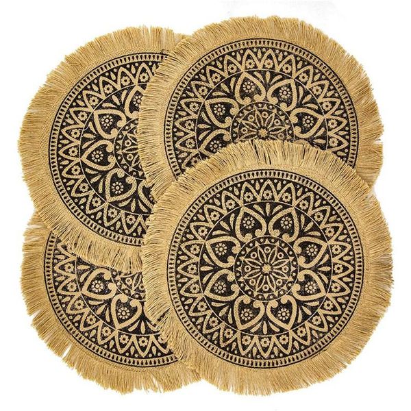 

mats & pads boho round placemats,brown dining modern dinner braided table,fall circle runner kitchen plate runners with fringe