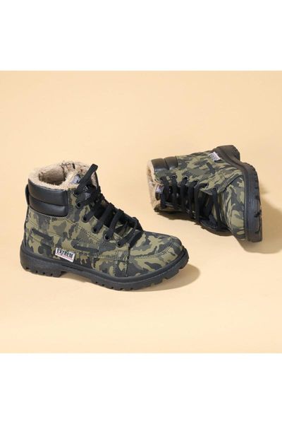 

athletic & outdoor selling kids boy's genuine fur boots extrem camouflage shoes 2021 arrival boys girls cute casual, Black