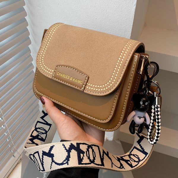 

factory direct sale 75% off wide shoulder strap 2021 new women's versatile small square texture frosted single shoulder messenger bags