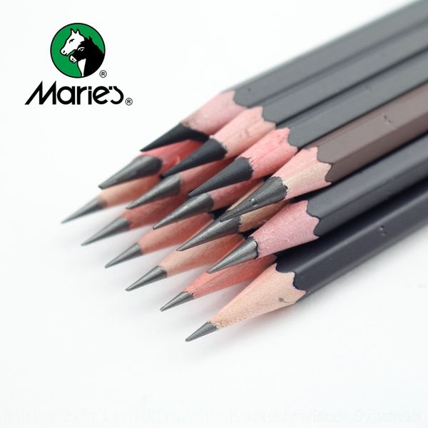 

ZUCn marley 2b 14b matte extra strong drawing pencil sketch soft medium hard carbon endless pencil painting pens 2b, Black;red